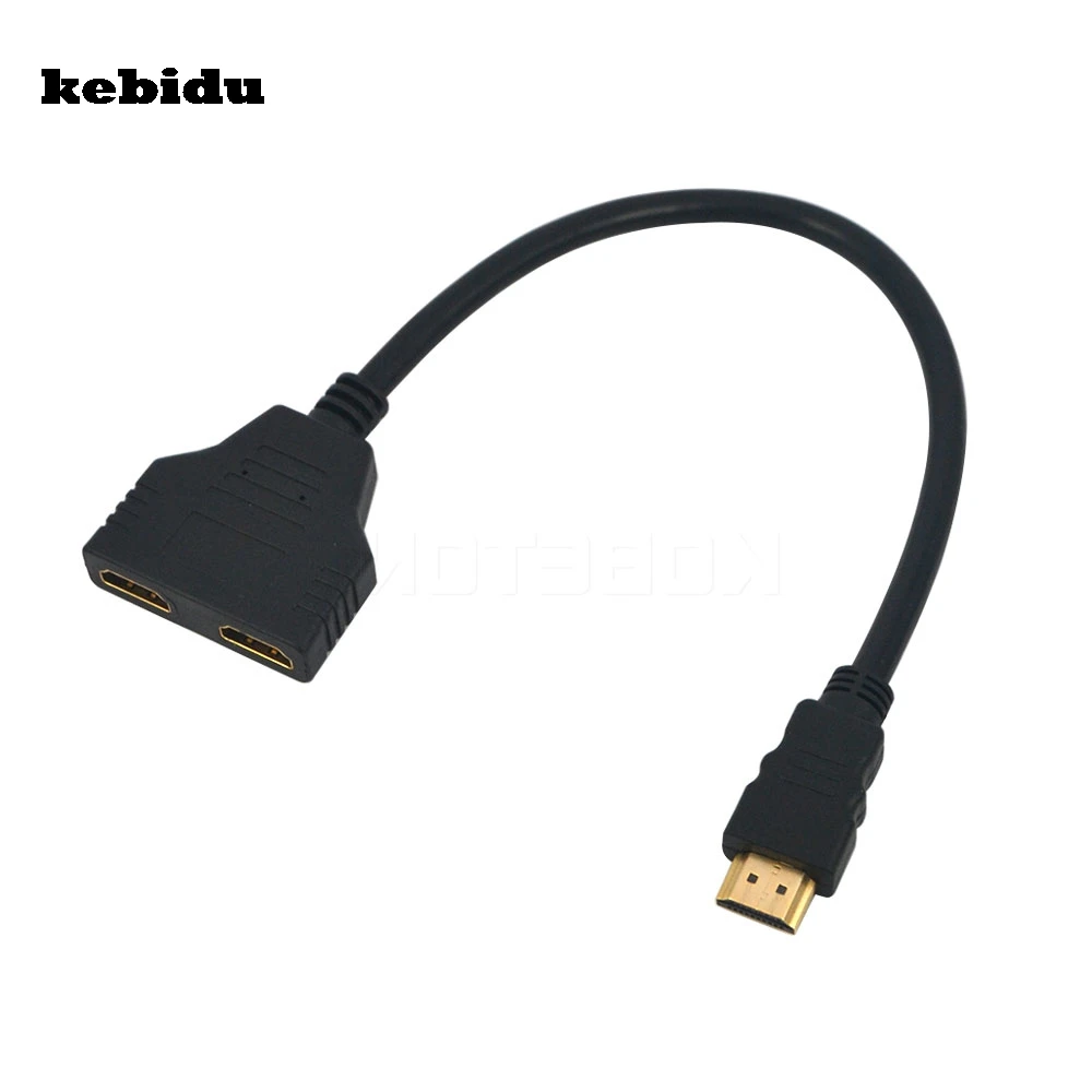 Kebidu 2021 Новый HDMI совместимый 1 штекер двойной 2 гнездовой Y разветвитель Кабельный