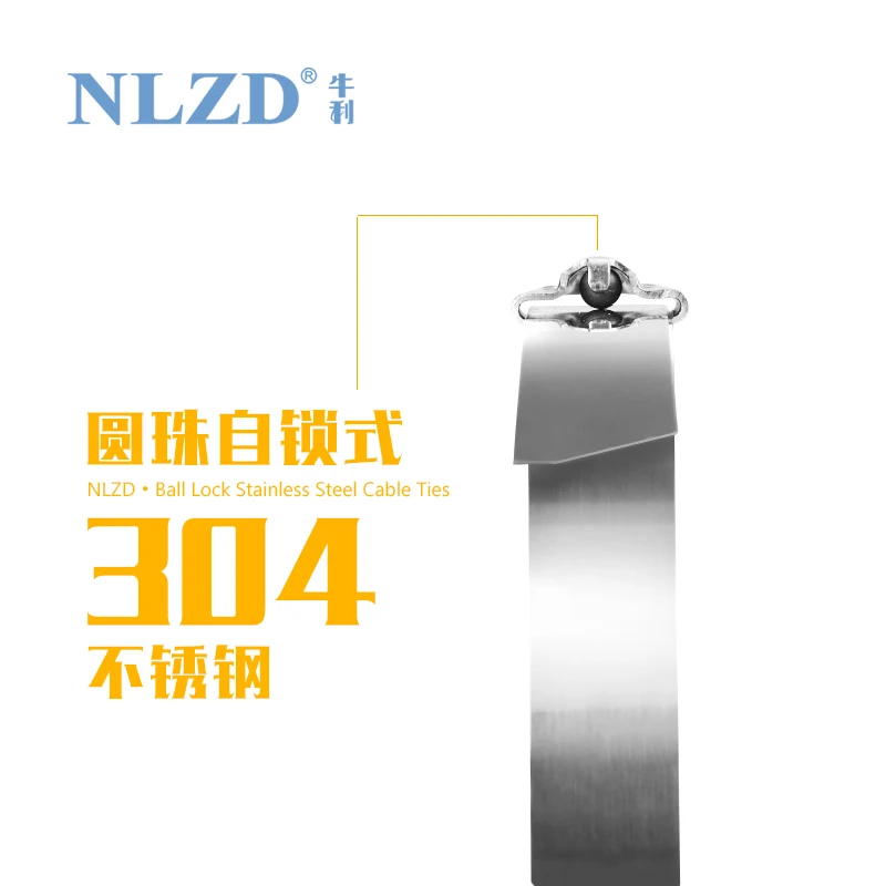 100 шт. S304 нержавеющая сталь металлический кабель Ширина галстука 7 9 мм ремешок на