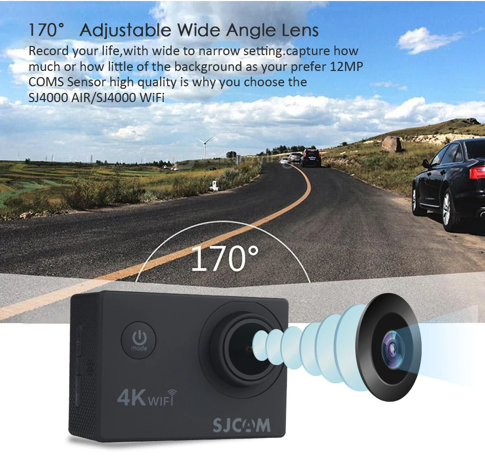 SJCAM SJ4000 AIR SJ4000 WiFi 2 ''экран наружная видео камера 4K Full HD 30M Водонепроницаемая Спортивная Экшн камера автомобильный мини DVR