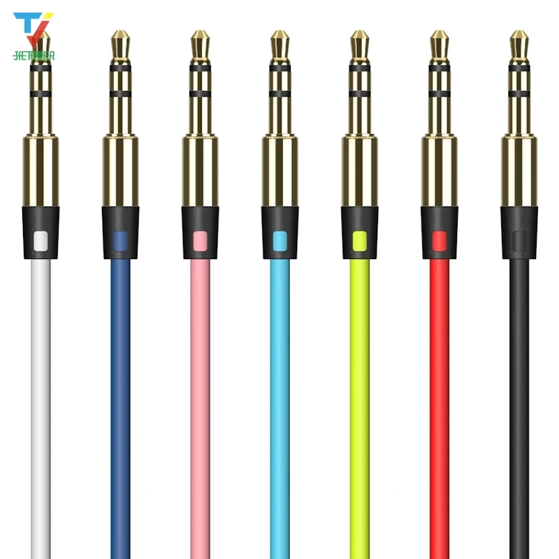 100 шт./лот 1 м штекер шлифовальный металлический аудио кабель цветной