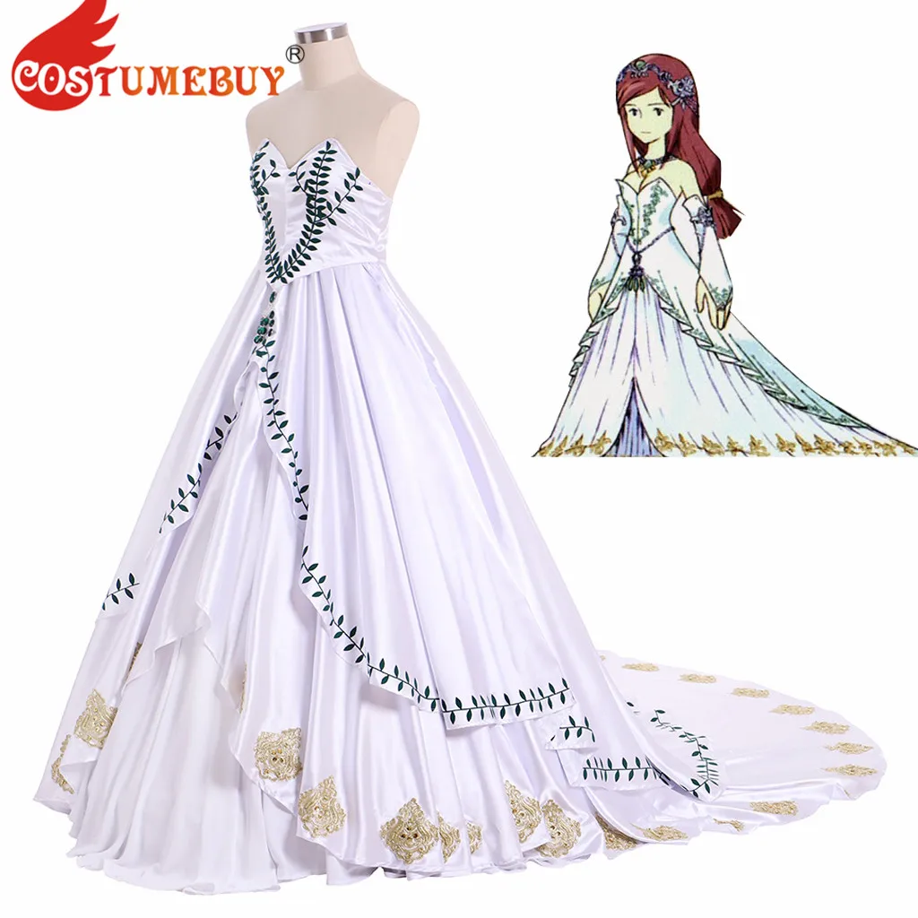 CostumeBuy/игра Final Fantasy IX FF9 гранат Til Alexandros платье принцессы карнавальный костюм белые