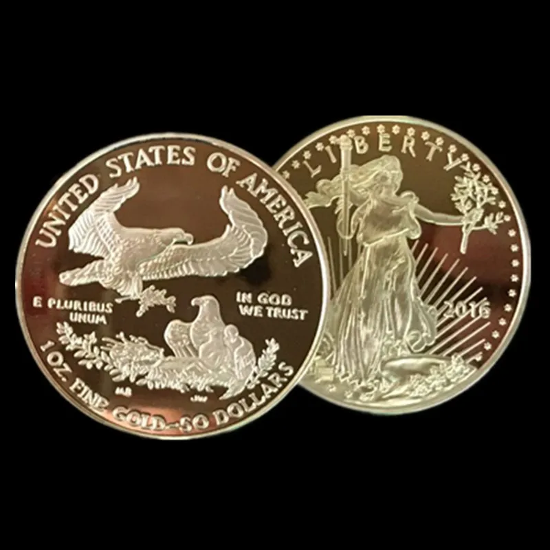 20 шт Немагнитный свободу 2016 Liberty значок штыря 24K покрыто настоящим с позолотой США