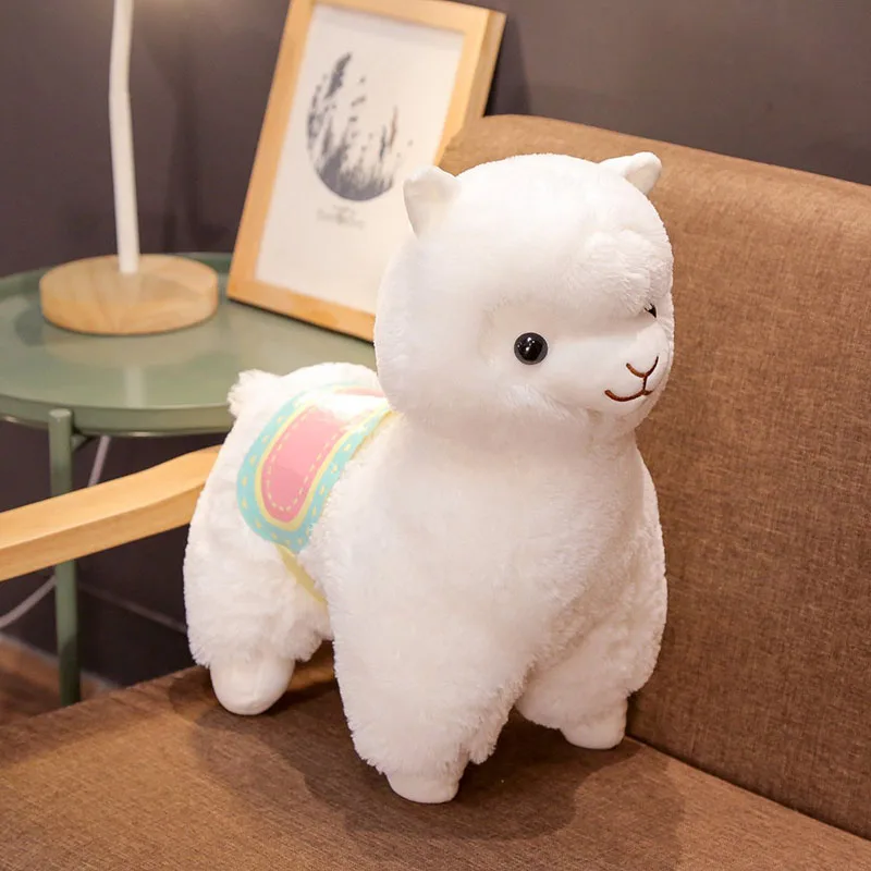 Плюшевые игрушки Yeaknow Alpaca фиолетовые белые розовые мягкие куклы с животными из