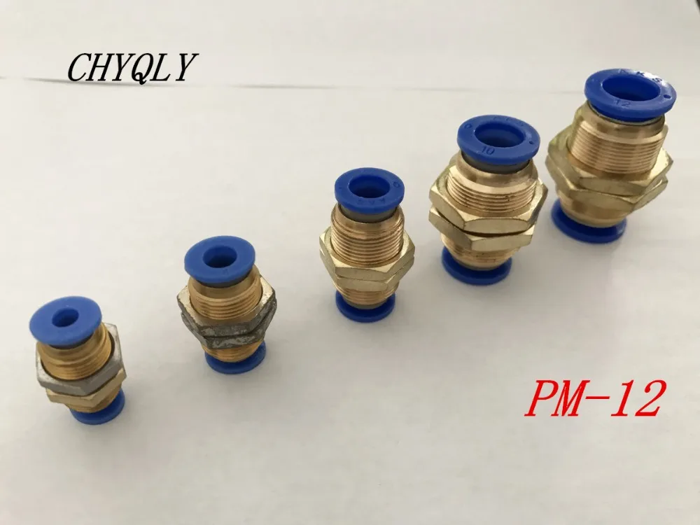 

5Pcs PM12 Quick Joint Connecting Pneumatic Air Tubing Fittings 12mm-12mm Bulkhead Straight Union