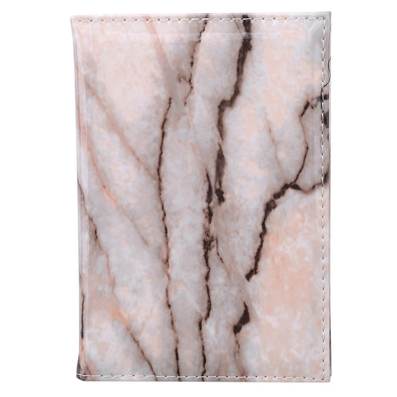 Beige White Marble Novel Portable PU Leather Women Travel Passport Holder Embossing Passport Cover Credit Card ID Bag - Цвет: Beige