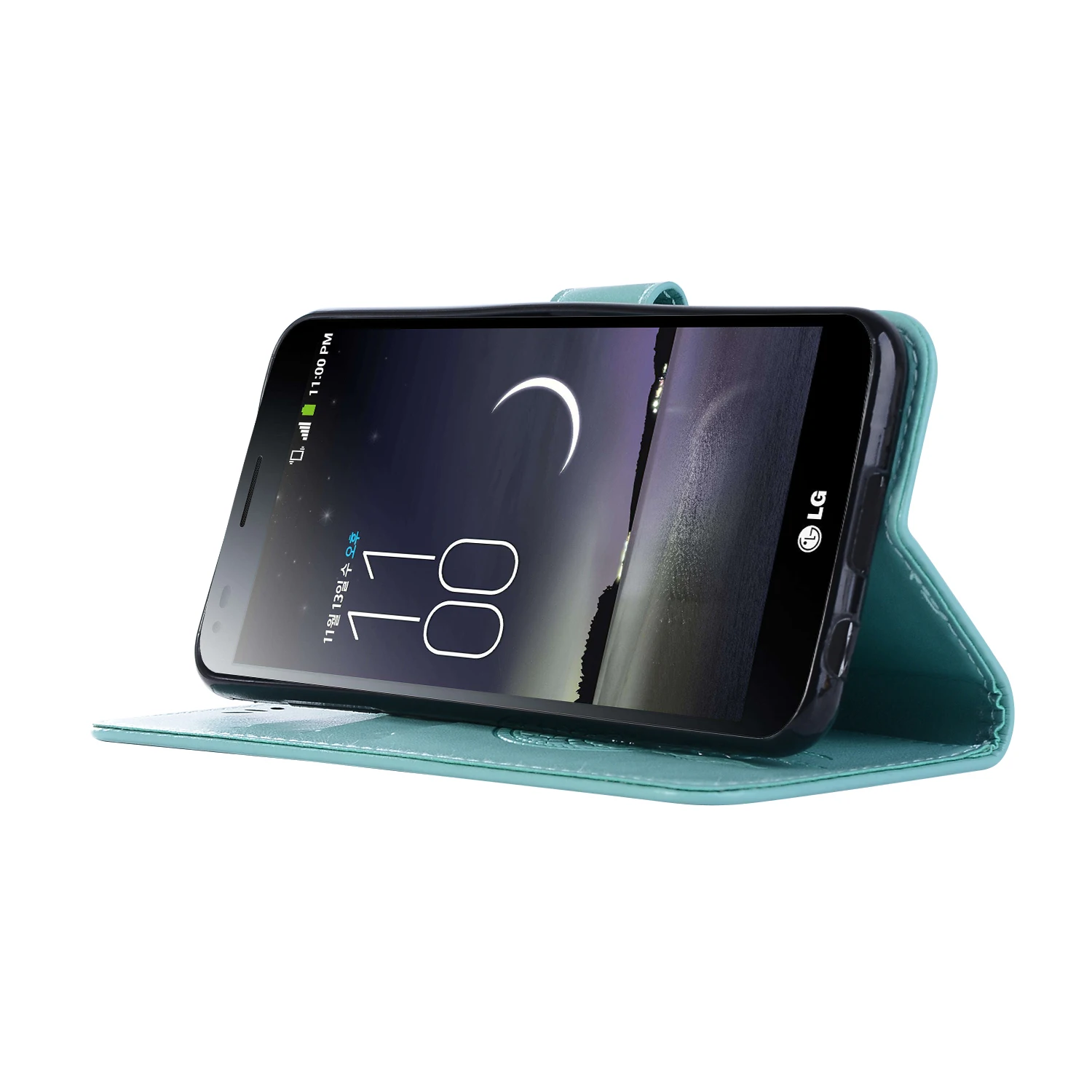 Кожаный чехол-книжка с рисунком Ловца снов и совы для LG X Power 3 / Power/ K10 2018