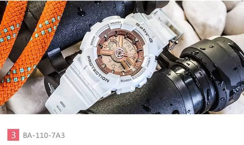 Casio брендовые высококачественные спортивные женские часы baby-g серии, спортивные водонепроницаемые женские часы на открытом воздухе с синим резиновым ремешком BA-110BC-2A