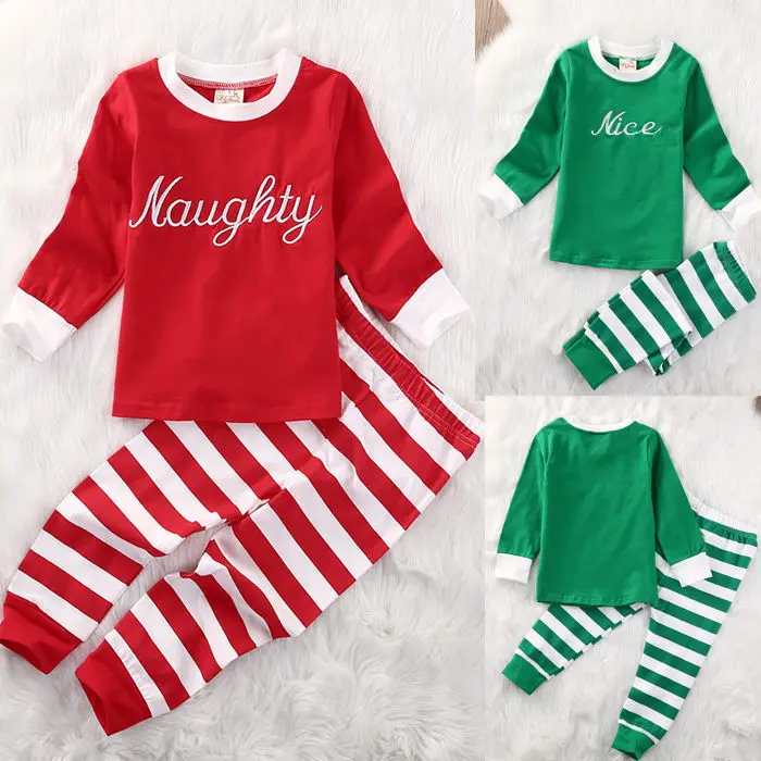 Kid Girl Boy Strip Long Sleeve Pants Leisure Wear Clothes Set Striped Baby Boys Girls Striped Bodysuit Pajamas Pants Outfits