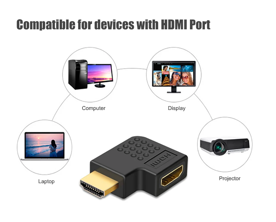 HDMI кабель Соединительный адаптер 270 180 90 градусов угол HDMI мужчин и женщин HDMI конвертеры для 1080P HDTV кабель адаптер удлинитель