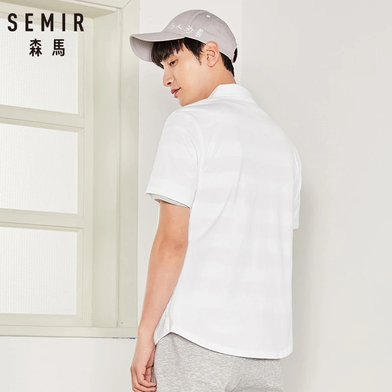SEMIR рубашка с короткими рукавами мужская хлопковая Повседневная летняя новая