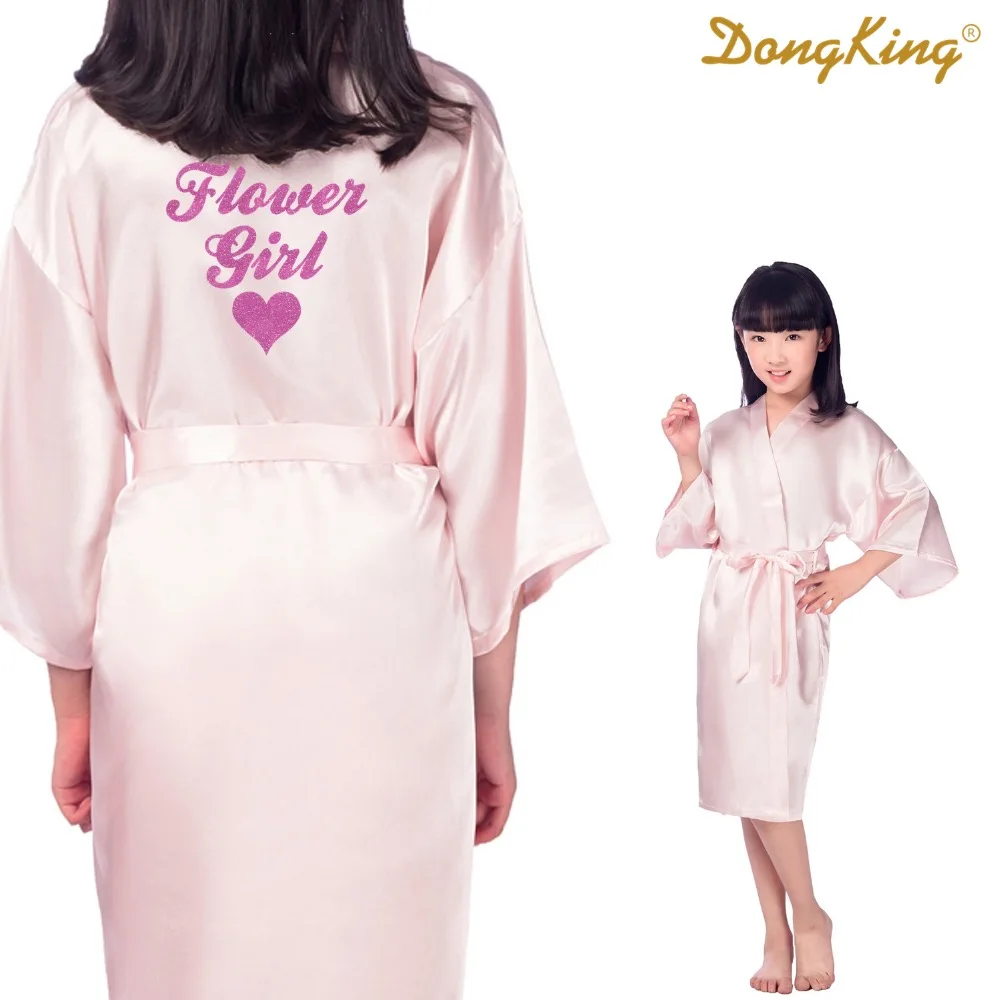DongKing/платье с цветочным узором для девочек Цвет золотой блестящий Кимоно из