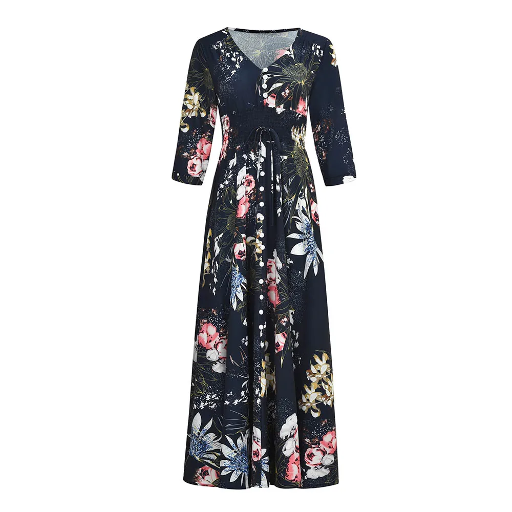 Bohoartist женские макси платья элегантные Boho Путешествия Пляж свободное с цветочным