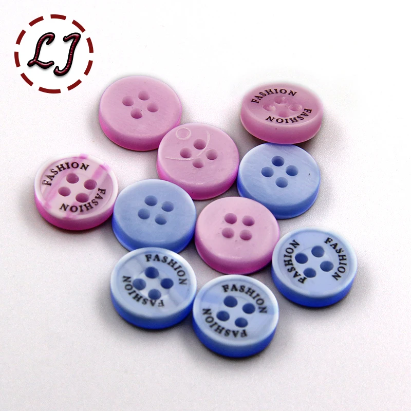 30 шт./лот розовые синие модные пуговицы с буквами 11 мм Пластиковые Летние