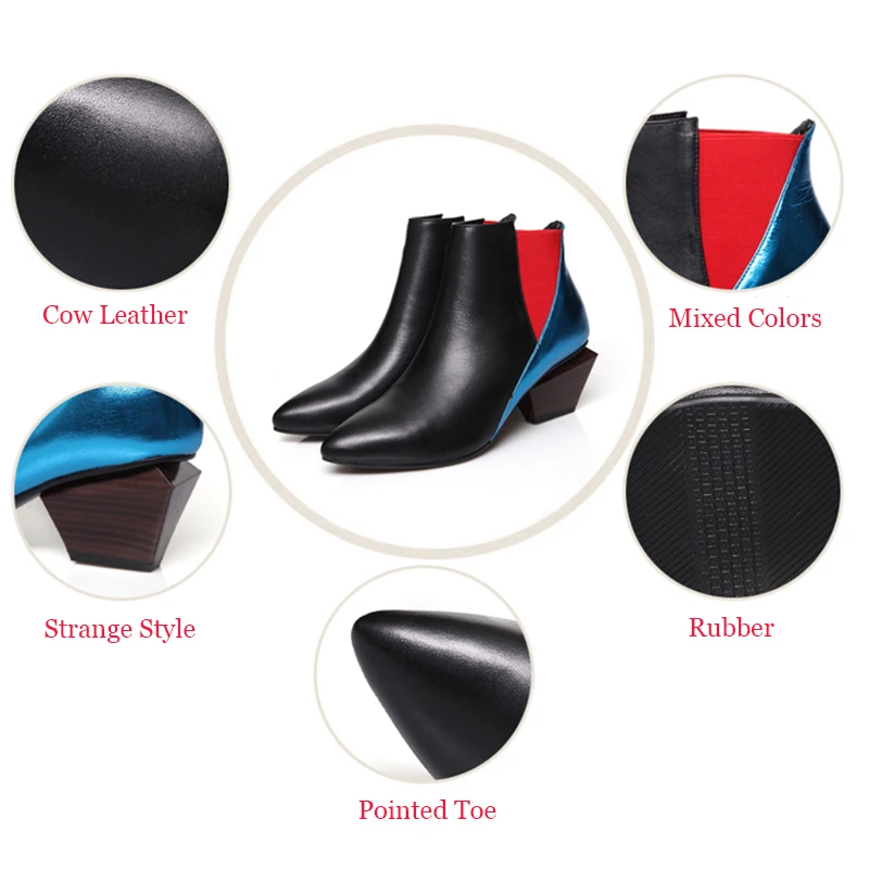 Женские ботильоны из натуральной кожи с острым носком размеры 34 43|winter boots|heeled ankle