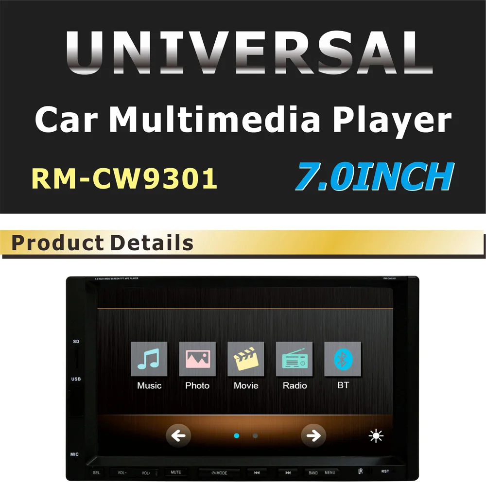 7 &quotHD 2 DIN Сенсорная Панель Bluetooth FM Управление Рулевого Колеса универсальный для
