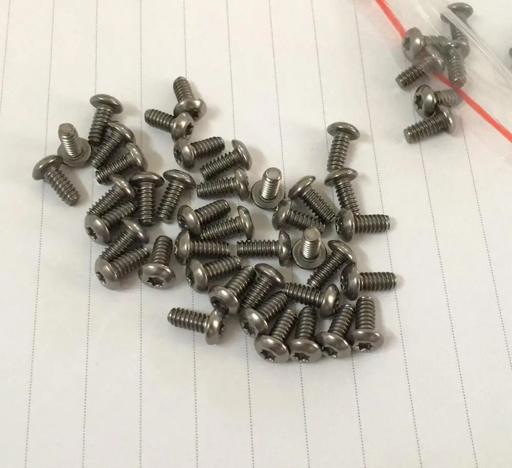 50 шт./лот #10 24*1/4 &quot~ 1&quot GR2 Чисто титановая головка с круглой головкой Torx groove винт