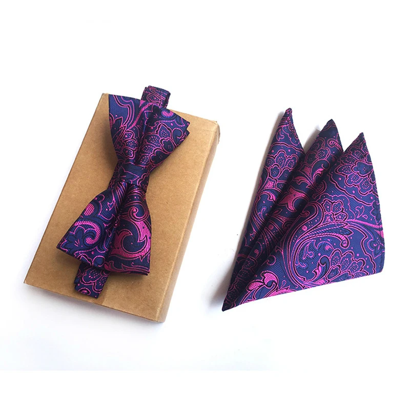 Мужской комплект с галстуком-бабочкой модные носовые платки узором огурцы из