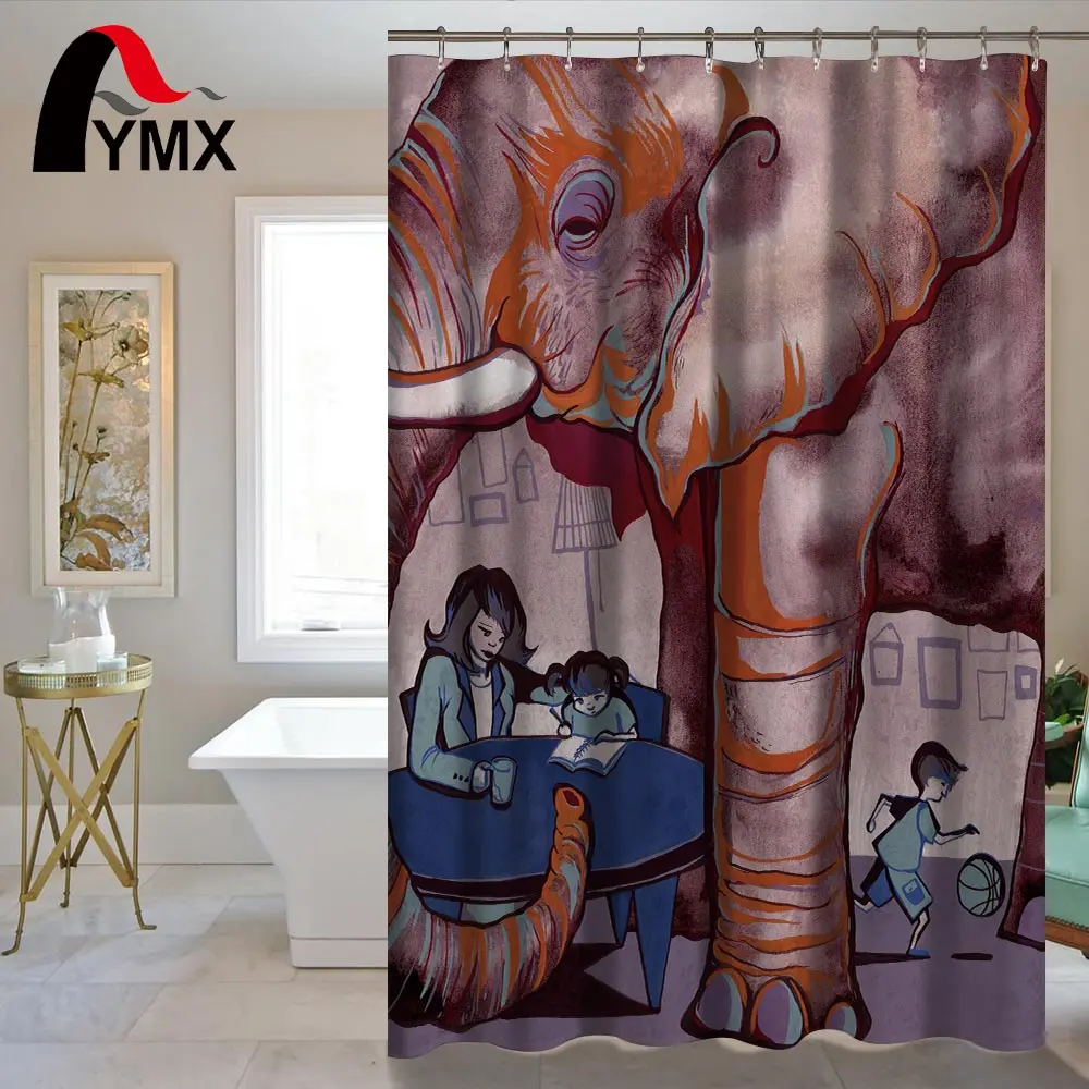 3D Индийский Слон Печатный дизайн водонепроницаемый Душ шторка для ванной