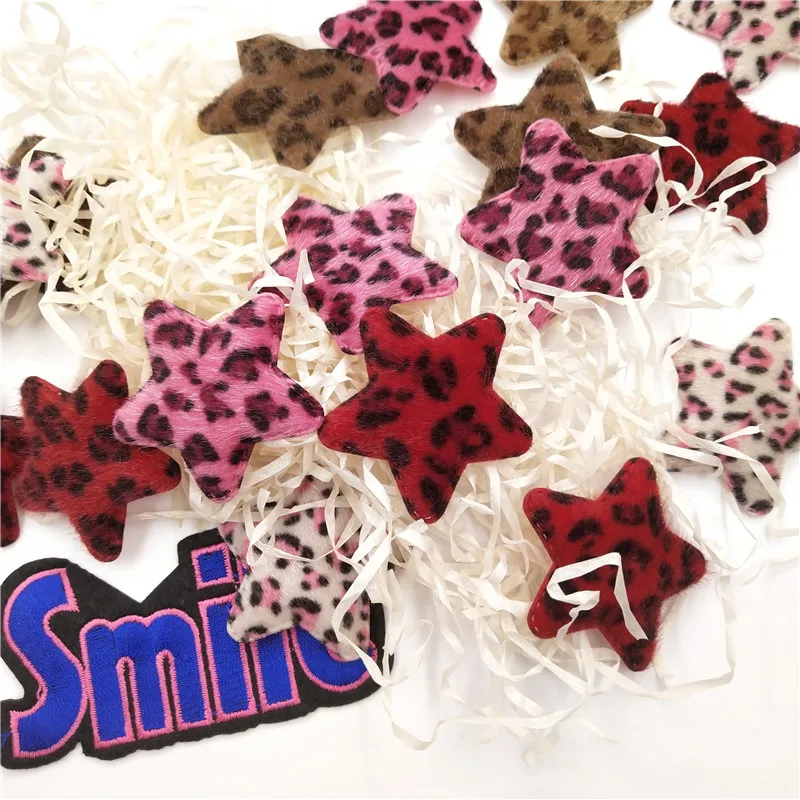 8pcs/lot 5cm Padded appliques Star shape Fury Patches for headwear decoration handmade hair accessories | Дом и сад
