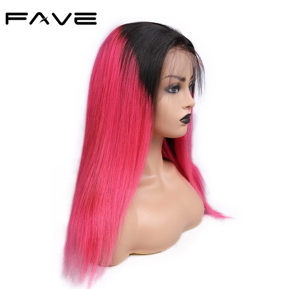 FAVE 13*4 кружевные фронтальные Омбре парики бразильские Remy прямые человеческие