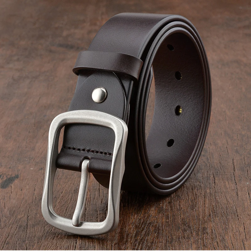 High quality braided superior cow Genuine Leather Male Belts black business metal alloy buckle strap belt men for gift 125