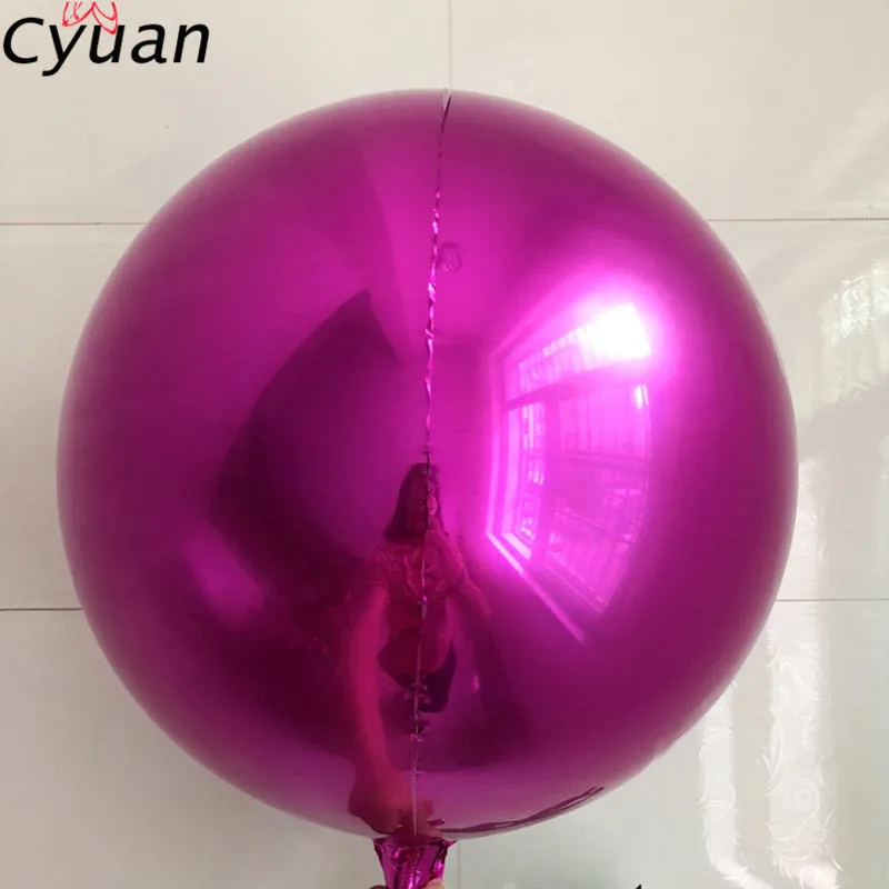 Rose Red Cyuan 22 дюймов 4D круглые гелиевые воздушные шары золотые воздушные шары рождественские украшения, подвески на день рождения, свадебные шары, новогодние украшения - Цвет: Rose Red