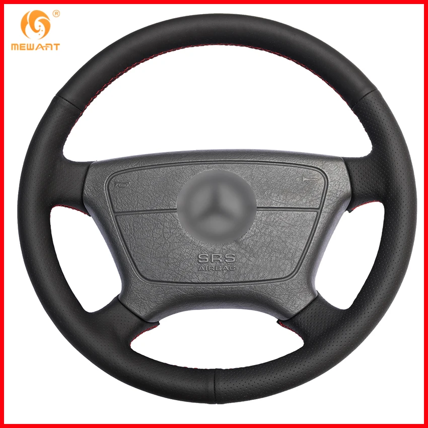 Искусственная кожа черный цвет для Mercedes Benz E Class W210 200 240 280 320 1995 2002 W140 S320 350 420|car steering