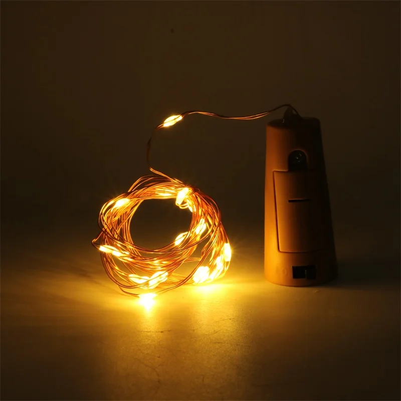 

SZYOUMY 1M 10Led 2M 20Led Wine Bottle Cork Copper Wire String Light Battery Operated Starry Fairy Lights For Party Holiday Xmas