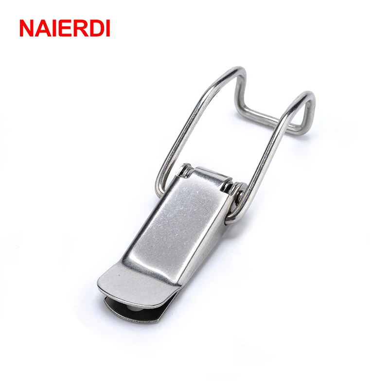 

3PCS NAIERDI-J115B Iron Cabinet Boxes Hasp Lock 74*20 Spring Loaded Latch Catch Toggle Locks For Sliding Door Window Hardware