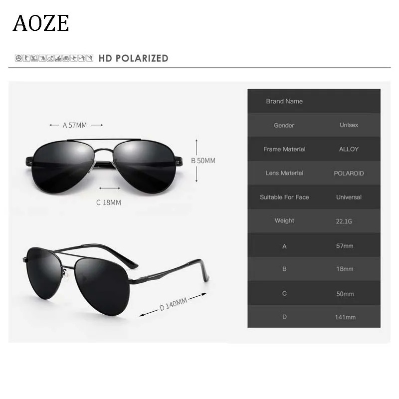 

AOZE 2019 polarized sunglasses men's frog mirror new fashion wild classic retro sunglasses glasses oculos de sol masculino UV400