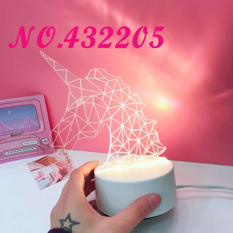 Экшн фигурка Единорог любовь жест Милая мультяшная проекционная Ночная лампа