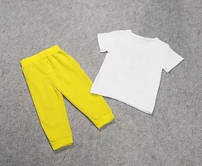 2 предмета одежда для маленьких мальчиков футболка с принтом букв топ + длинные