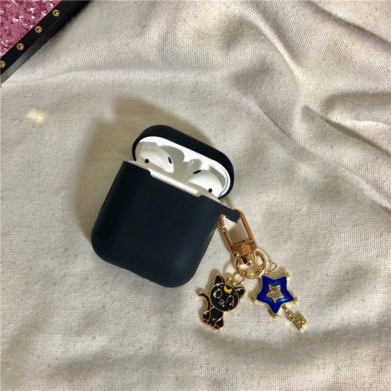 Чехлы для наушников с милой Luna моряк брелок луна подвеска для Apple Airpods Крышка Bluetooth наушники Air Pods 2 аксессуары