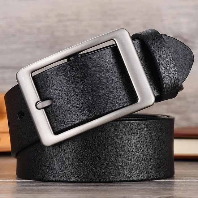 ZFFF Black 3.8CM Нет. ONEPAUL Для мужчин ремень высокое качество корова натуральная кожа класса люкс мужской ремни для новая модная классическая, винтажная пряжкой - Цвет: ZFFF Black 3.8CM