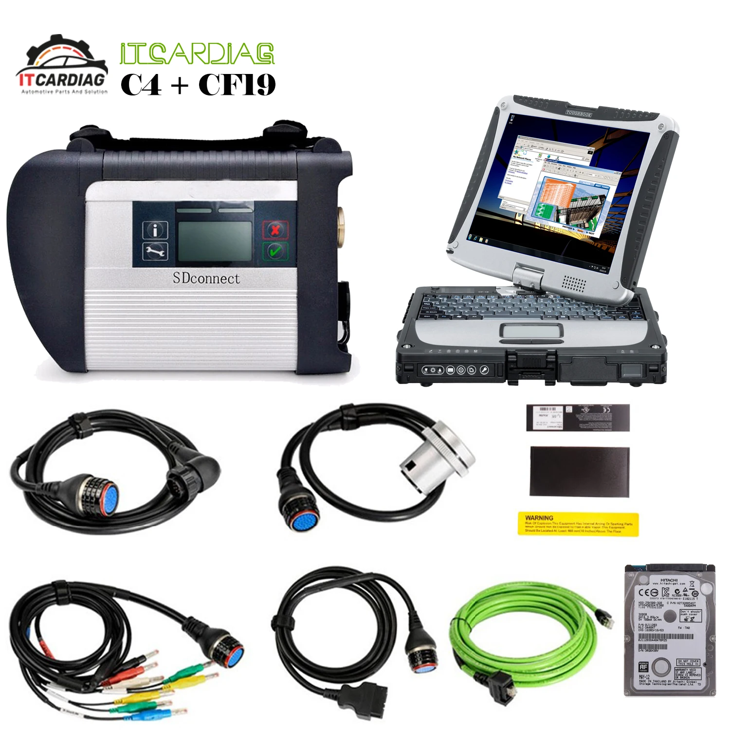 V2019.12 MB SD Star C4 Star Diagnosis C4 Диагностика с wifi для автомобилей и грузовиков с ноутбуком cf19 сенсорный экран процессор i5/U540/MK4