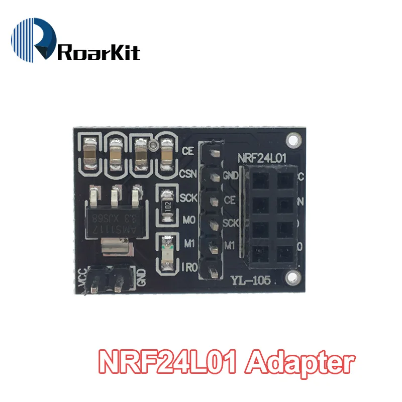 1 комплект NRF24L01+ PA+ LNA(с антенной) плата адаптера 2,4G беспроводные модули передачи данных 1100 метров на большие расстояния - Цвет: NRF24L01 Adapter