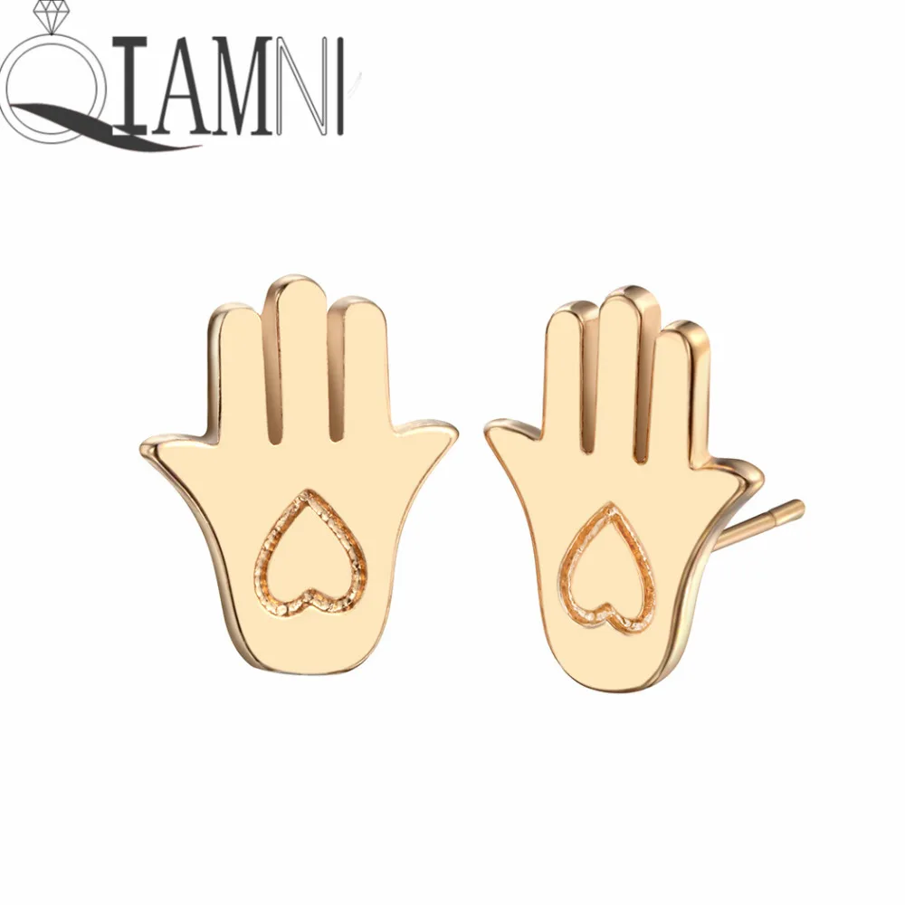 Модные женские и мужские серьги QIAMNI в виде сердечек|stud earrings|earrings girlpiercing studs |