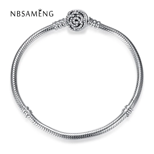 

2018 New Authentic 925 Sterling Silver Beauty And The Beast Bangle With Belle's Enchanted Rose Clasp Fit Pan DIY Jewelry