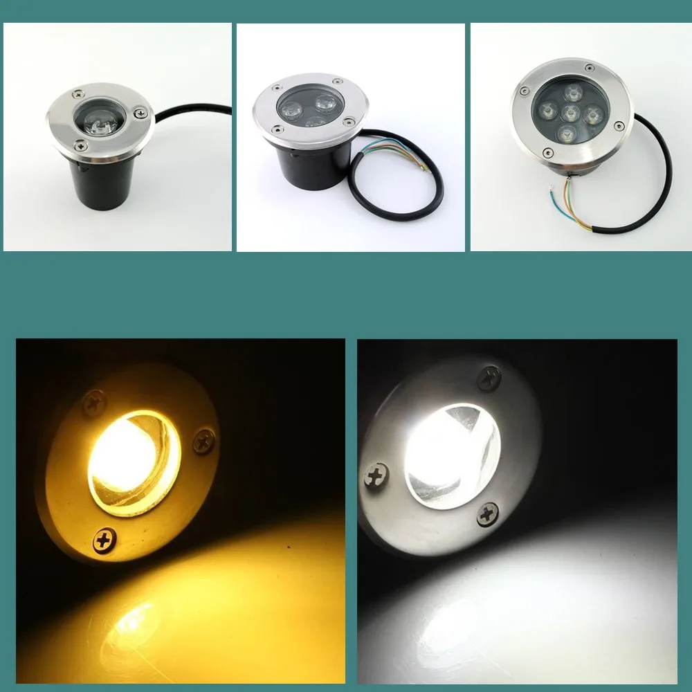 

220v 110v 1W 3W 5W Led Recessed Underground Light for Outdoor Led Deck Lamp Built Stairway Light IP67 Stainless Steel