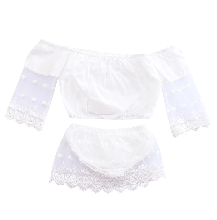 Сладкий новорожденного Комплект одежды для девочек 2 шт. Топы корректирующие с