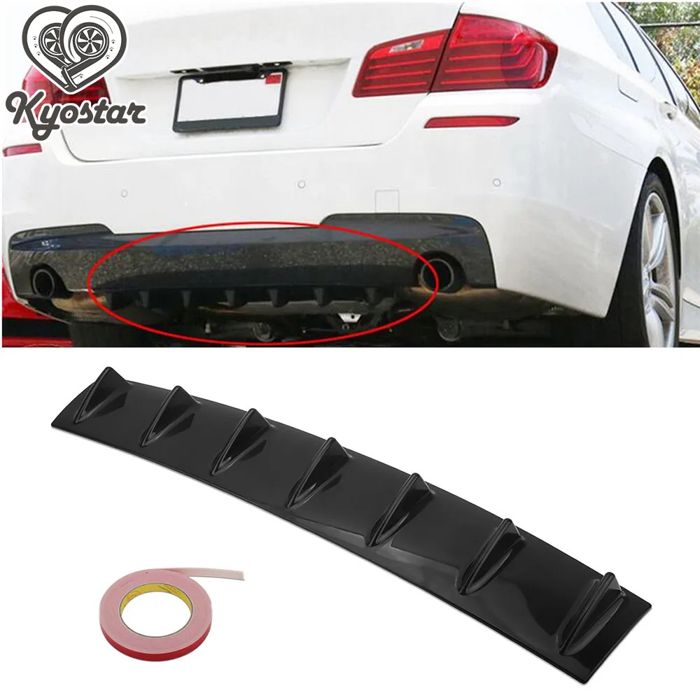 Universal Carbon Car Rear Bumper Lip Diffuser 7 Fin Shark Style Back Spoiler Splitter Car-Styling | Автомобили и мотоциклы