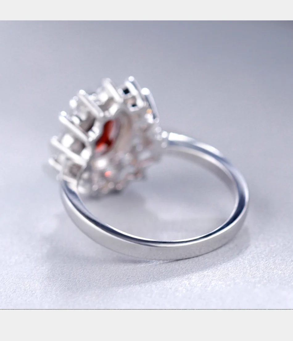 Жемчужное балетное кольцо принцессы Дианы Вильям Кейт Миддлтон 1.4ct натуральный гранат обручение из натуральной 925 пробы Серебряное кольцо для женщин