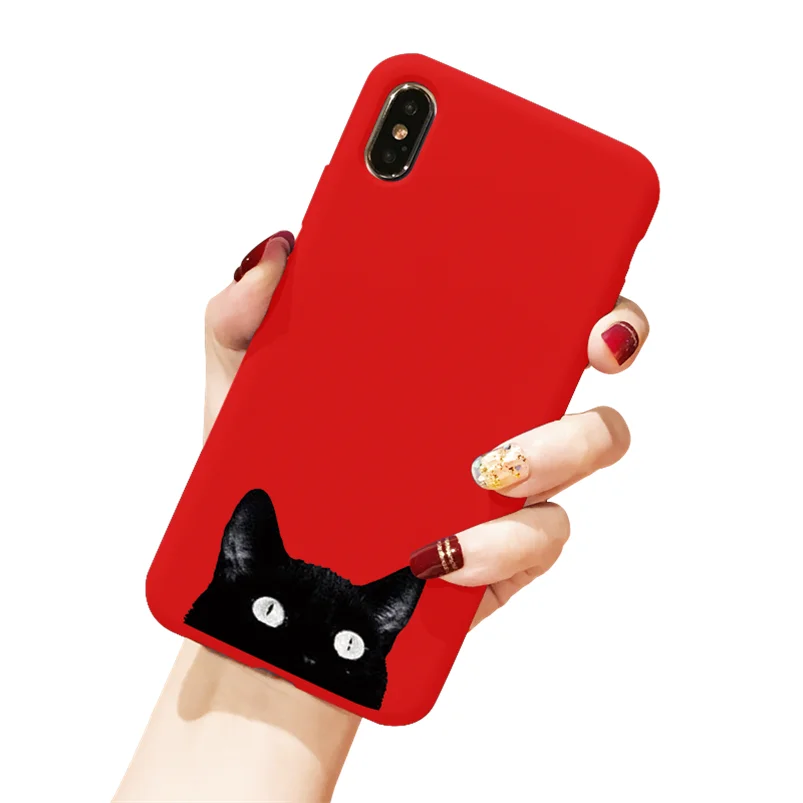 Цветной чехол для телефона для iPhone 11 Pro XS Max XR X 8 7 6 6S Plus 5 5S SE роскошный мягкий ТПУ задняя крышка красный чехол для iPhone X чехол - Цвет: Kho3-dbheimao