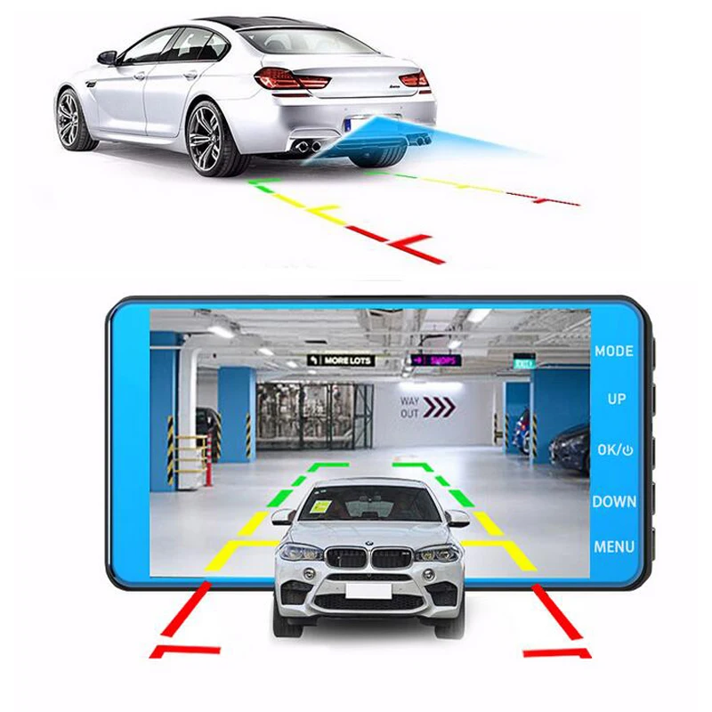 QUIDUX Автомобильный видеорегистратор 4 &quotips сенсорный экран супер ночного видения