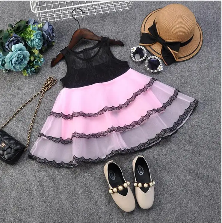 Toddler girl black lace dress children cake tutu princess party gown lids clothing summer fashion vestido | Детская одежда и обувь