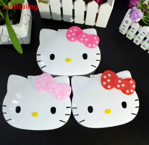 Новый Hello Kitty зеркальный ящик для косметики шкатулка ювелирных изделий с рисунком