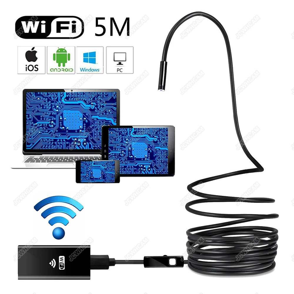 1/2/3 5/5 м 8 мм 720P 2MP Универсальный Wifi Android камера наблюдения эндоскопа USB бороскоп