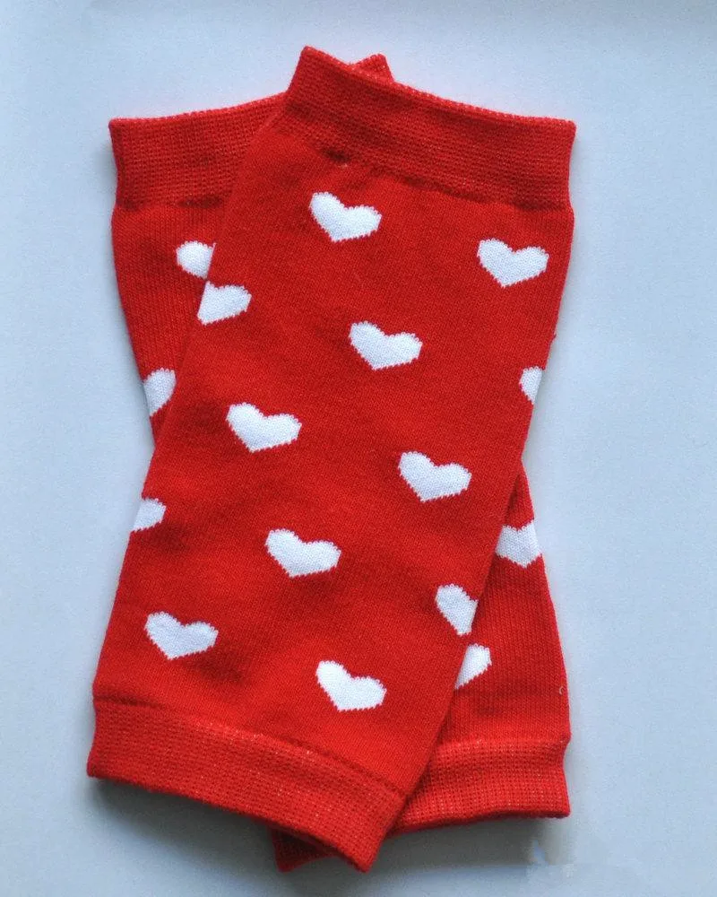 Red white heart 9-дюймовый новорожденных гетры хлопок детские красочные в полоску гетры Носки митенки 10 стилей - Цвет: Red white heart