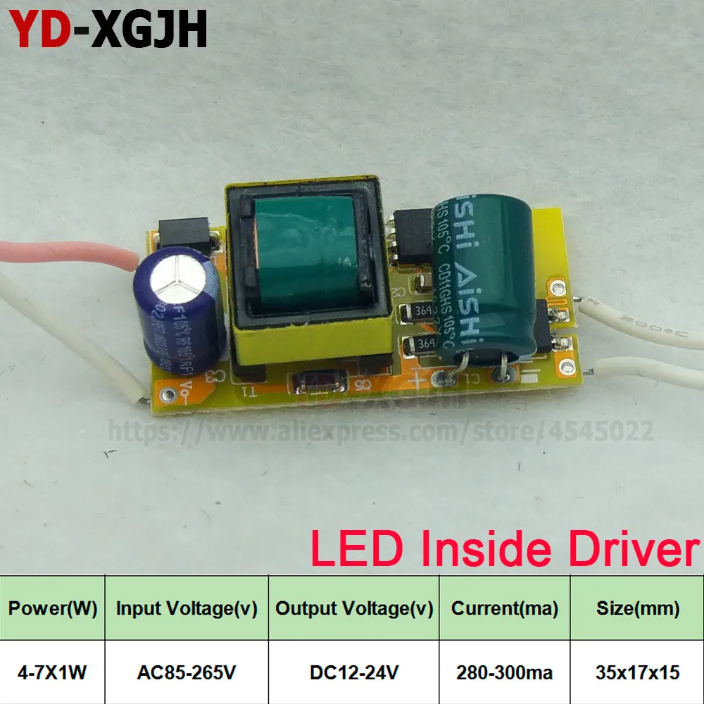 

10PCS/Lot LED Driver 4-7WX1W 280-300mA SMD5730 LED PCB inside Lighting Transformer Bulb Downlight DIY Accessories