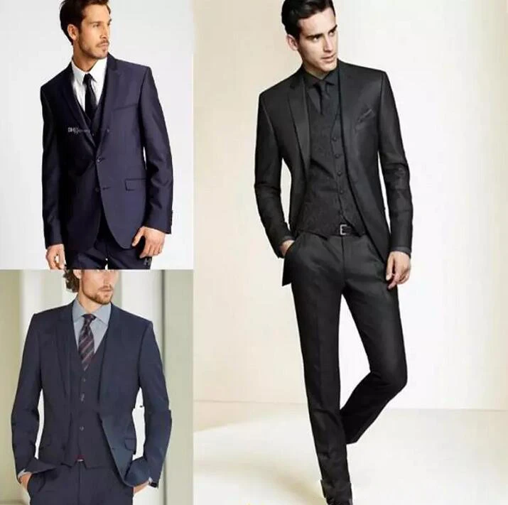 (Jacket+Pants)2019 New Formal Tuxedos Suits Men Wedding Suit Slim Fit Business Groom Suit Set S-4 XL Dress Suits Tuxedo For Men
